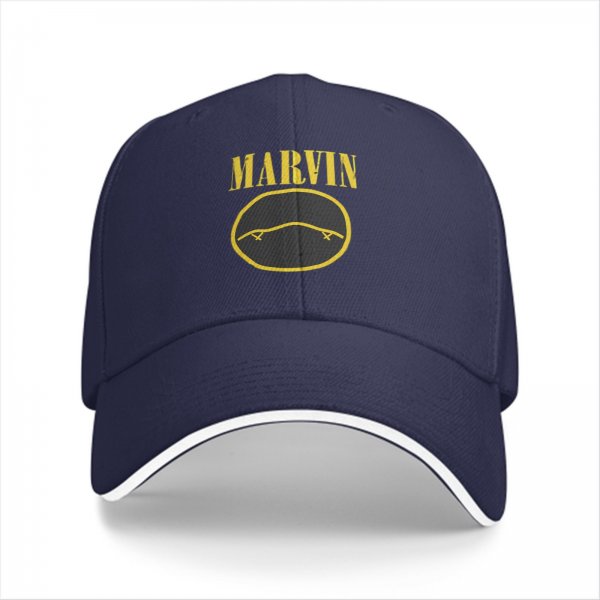 Black baseball cap with Marvin dead face graphic print