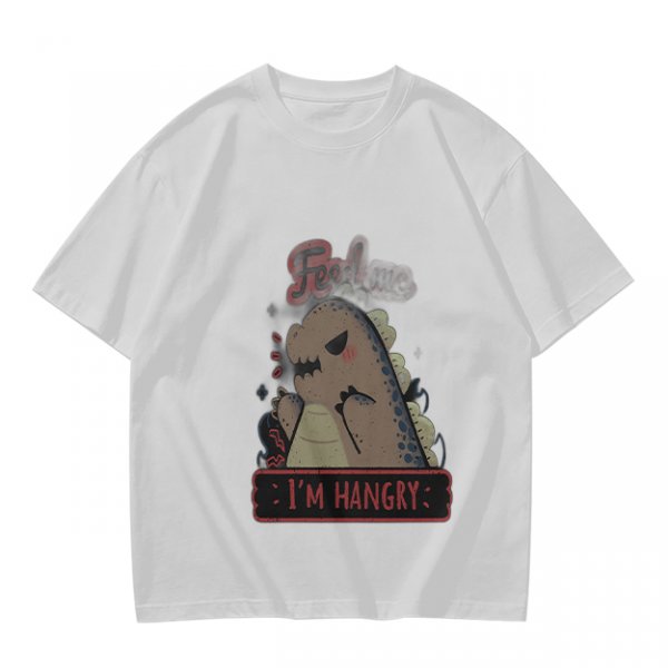 Olive T-Shirt With Hungry Dinosaur 'I'm Hangry' Print