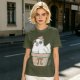 Olive T-Shirt With Cute Chicken In Pi Pot Graphic