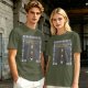 Olive t-shirt with retro video game 'It's dangerous to go alone' print