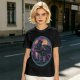 Olive T-Shirt Featuring Stylized Night Dragon In Swirling Oval Art