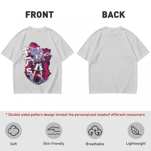 One Piece Gear 5 Luffy Graphic Olive T-Shirt