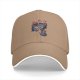 Black baseball cap with 'My First Catnip' and cat graphic print