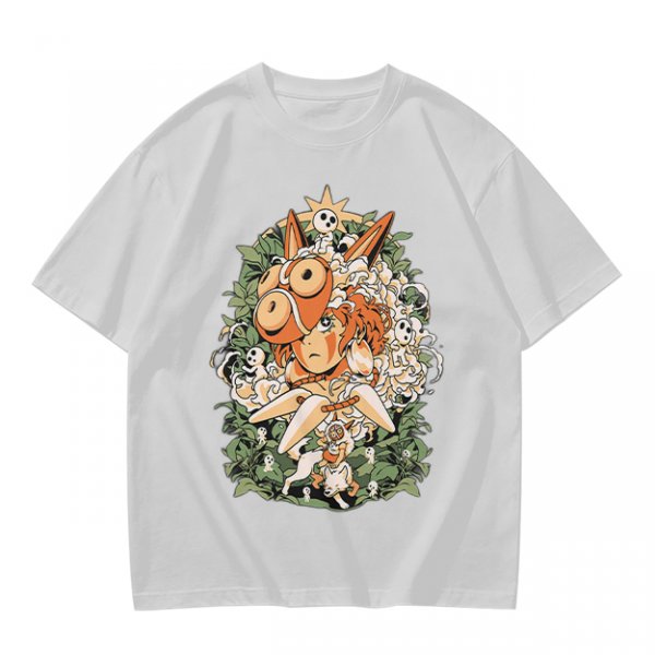 Olive T-shirt with Princess Mononoke Forest Spirit Art Print