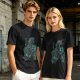 Olive T-shirt with Dark Fantasy Spirit Creature Graphic
