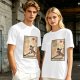 Olive t-shirt with firebender martial arts graphic print