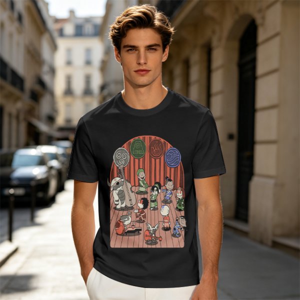 Avatar The Last Airbender Chibi Characters Band Graphic T-Shirt
