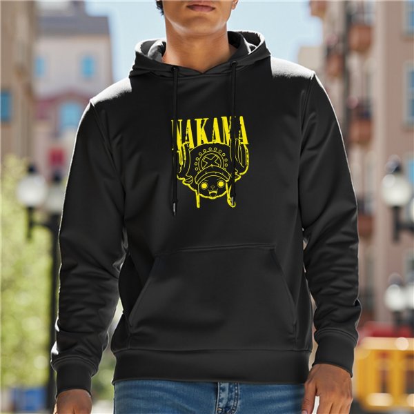 One Piece Nakama Tony Tony Chopper Graphic Black Hoodie