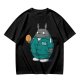 Totoro in Squid Game tracksuit holding umbrella honeycomb cookie t-shirt