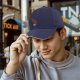 Black Baseball Cap With Coffee Steam Wolf Graphic Design