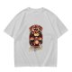 Olive graphic t-shirt with stressed but still magical dragon print