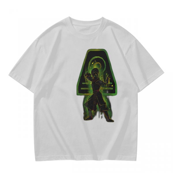 Olive T-shirt with Earth Bender Silhouette Graphic