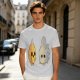Olive T-Shirt With Surprised Flame and Burnt Ghost Character Art
