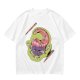 Olive Green T-Shirt With Surreal Monster Graphic Print