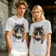 Olive T-Shirt Featuring Black Maneki-neko Cat Eating Ramen