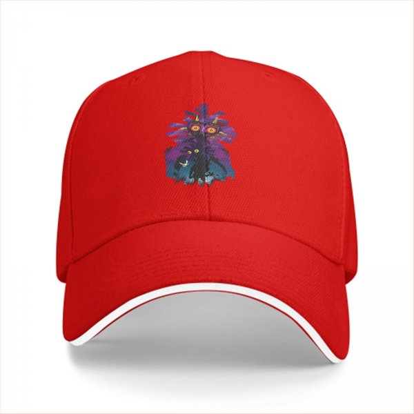 Black baseball cap with The Legend of Zelda Majora's Mask graphic