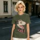Olive T-Shirt With Aggressive Opossum 'LIFE!' Graphic Print