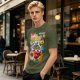 Olive t-shirt with Lego-style Brix cereal graphic print