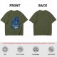 Olive T-Shirt With Blue Fantasy Monster Graphic Print