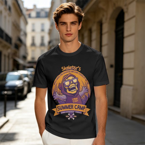 Skeletor's Summer Camp Themed Graphic T-Shirt