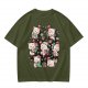Olive Green T-Shirt With Cute Christmas Kittens And Holiday Gifts Print