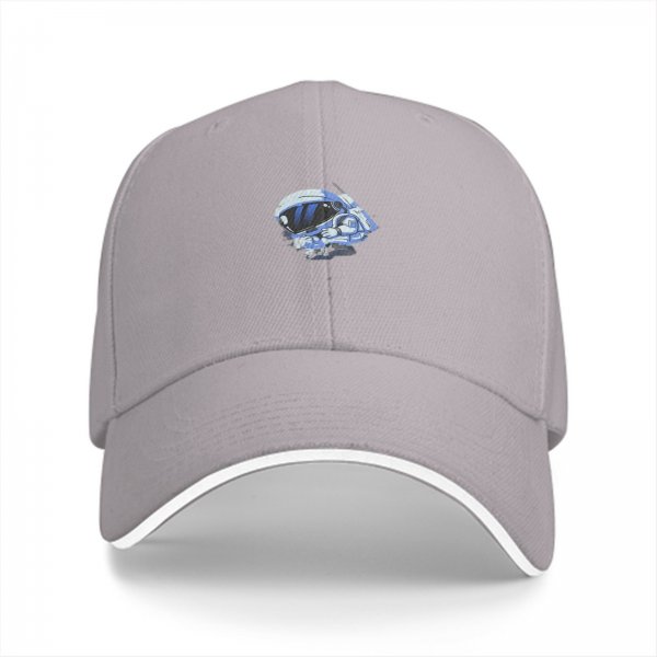 Black Baseball Cap With Cute Floating Astronaut Graphic