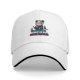 Black baseball cap with panda graphic and 'Sleep is for the dead' text