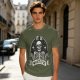 Olive t-shirt with skeleton graphic and 'It Is What It Is' text