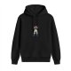 Black hoodie with retro cartoon warrior graphic print