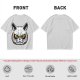 Olive T-Shirt With Angry White Cat Face Graphic