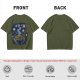 Olive t-shirt with starry night ramen bowl graphic
