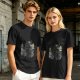 Olive Green Crewneck T-Shirt With Whimsical Graphic Print