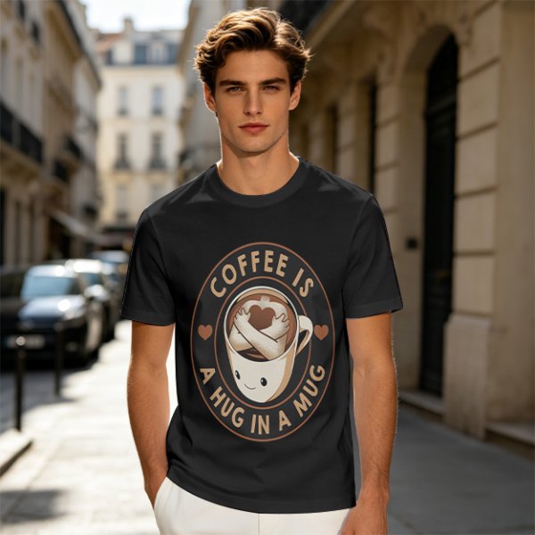Coffee Is A Hug In A Mug Cute Graphic T-Shirt