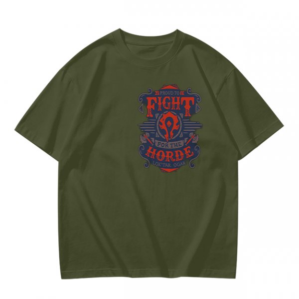 Olive Green Horde Themed Graphic T-Shirt For Fans