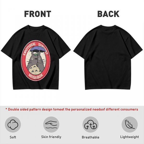 Olive T-Shirt with Emotional Support Neighbor Totoro Graphic