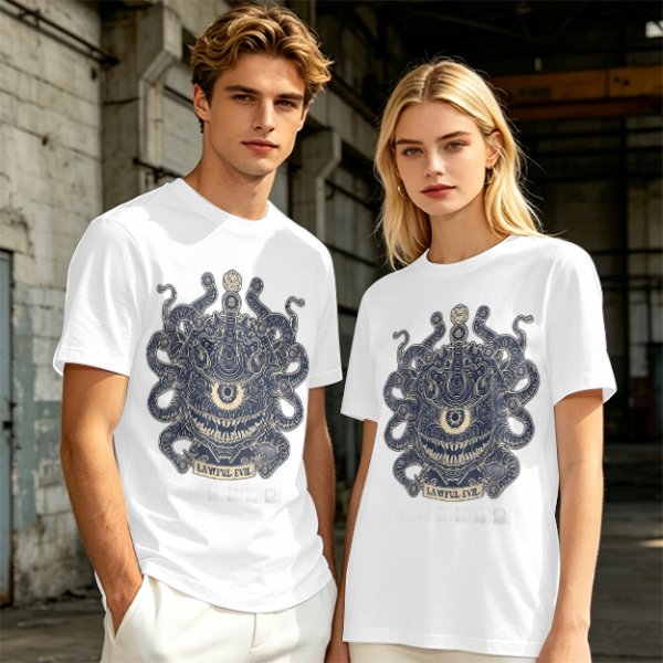 Olive Green Beholder Lawful Evil Graphic T-Shirt