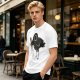 Olive T-Shirt With Dark Crow Holding Knife Graphic Print