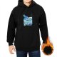 Black hoodie with blue slime and jar graphic print