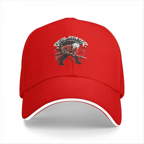 Black Baseball Cap With Devil Hunter Dante Graphic Print