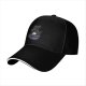 Black baseball cap with witch cat coffee cup 'I need coffee to focus' print