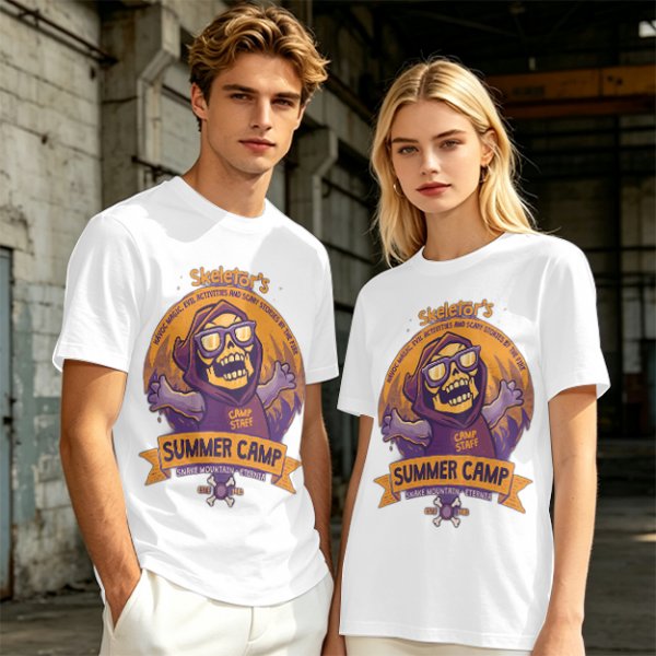 Skeletor's Summer Camp Themed Graphic T-Shirt