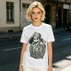 Olive t-shirt with skeleton graphic and 'Cheers! I'm Having Another Crisis' text