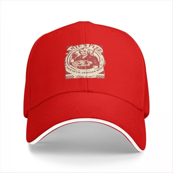 Black Baseball Cap With Dante's Pizza Devil Trigger Print