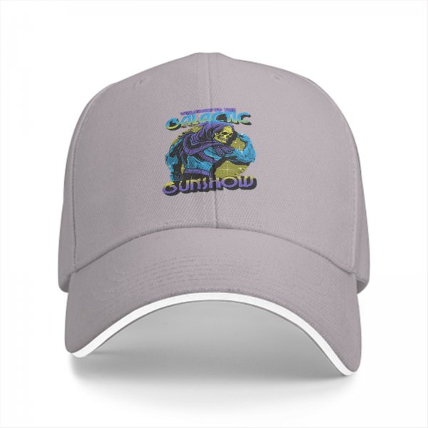Black baseball cap with Galactic Gunshow skeleton graphic print