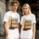 Olive graphic tee with playful bread character and 'Ready or Not Here I Crumb' text