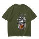 Olive T-shirt with Howl's Moving Castle Castle Print
