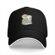 Black Baseball Cap with Anime Pirate Ship Graphic Print