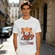 Olive T-Shirt with Cute Red Panda and I Just Don't Care Print