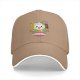 Black Baseball Cap With Cute Ramen Octopus Character Print