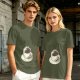 Olive T-Shirt With Hot Cocoa Cup And Marshmallows Graphic Print